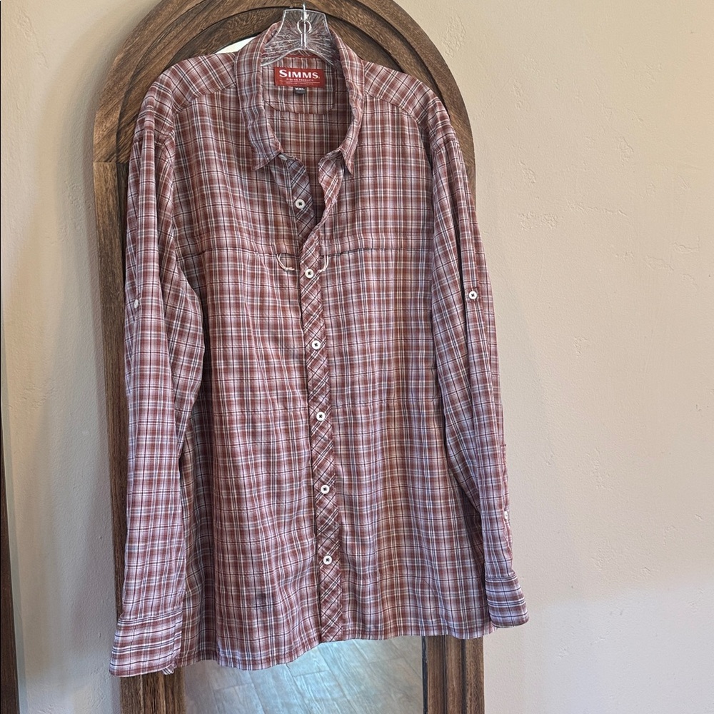 Simms Men's Plaid Long-Sleeve Button Shirt